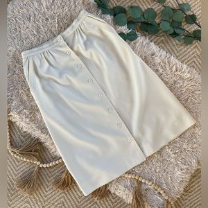 VTG Givenchy Sport Winter White Button Down high Waist Skirt with pockets Small